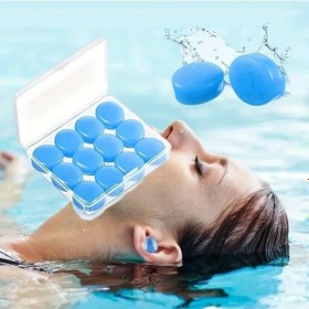 Resim 12 Adet Yeniden Kullanılabilir Silikon Kulak Tıkacı Yüzme & Uyku 