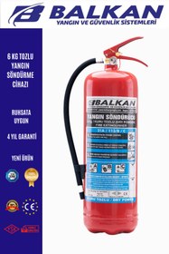 Resim Balkan Ticaret 6 Kg Tozlu Etiketli Ve Ruhsata Uygun Yangın Söndürücü - Kompakt Güvenlik Çözümü 