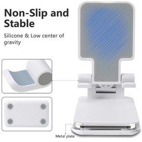 Resim Metal Yüksekliği Ayarlanabilir Telefon Tutucu Standı Katlanabilir Yüksek Telefon Tutucu Laboratuvar Araştırma İnceleme 