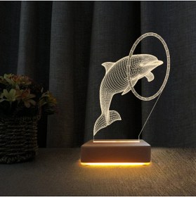 Resim Vipyol 3d Dekoratif Masa Lambası Çocuk Odası Yunus Gece Lambası 