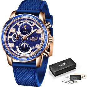 Resim Hanyang Gül Altın Mavi Lıge Erkekler Için Yeni Rahat Deri Izle Su Geçirmez Kuvars Erkek Saatler Üst Marka Lüks Yaratıcı Kol Saati Relogio Masculino Reloj (Yurt Dışından) 