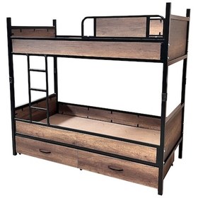 Resim Show Çekmeceli Metal İskeletli Ahşap Ranza 90 x 190 