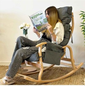 Resim Reyo Santorini Sallanan Sandalye Dinlenme Ve Tv Koltuğu Gri 