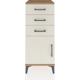 Resim Hyperion Komodin Tek Raflı 3 Çekmeceli Tek Kapaklı 44X44X106 Çam-Aytaşı 