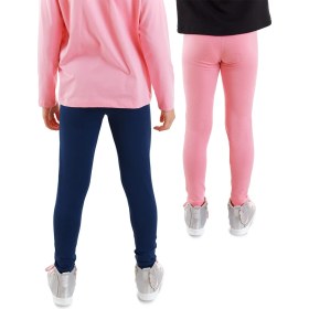 Resim Lacivert ve Pembe Kız Çocuk 2'li Paket Tayt 