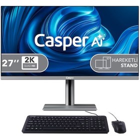 Resim Casper Nirvana A87.255H-CV00R-V-G Ultra 7-255H 24 GB 500 GB NVMe SSD 27" W11P AIO Masaüstü Bilgisayar 