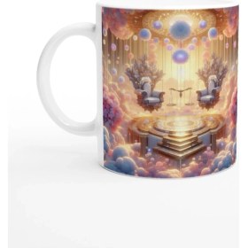 Resim Terazi Burcu Baskılı Kahve Kupası - Elementsel Doğa Krallığı Temalı Vs3 