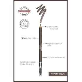 Resim Alix Avien Fırçalı Yumuşak Uçlu Belirginleştirici Kahverengi Kaş Kalemi Eyebrow Expert Powdery Liner 102 Ashy 