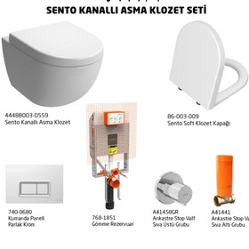 Resim VitrA Sento Kanallı Asma Klozet Ve Soft Kapak Seti - Beyaz 