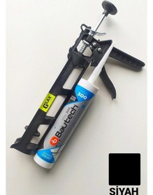 Resim Siyah Silikonize Mastik / Çekomastik 500 gr. + Silikon Tabancası 