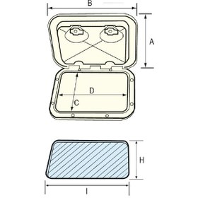 Resim TOP LINE hatch 272X657mm Bianco 