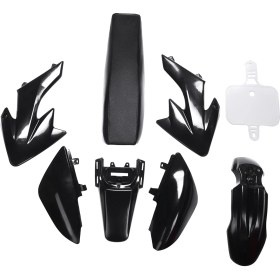 Resim Whisper Xeric 8 Adet 50CC 110CC 125CC 140CC Plastik 4 Zamanlı CRF50 Çukur Off-Road Bisiklet Seti Çamurluk Koltuk Motosiklet Motosiklet Dıy Kitleri Siyah (Yurt Dışından) 