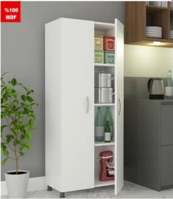 Resim Pera Tamamı MDF Çok Amaçlı 4 Bölmeli 2 Kapaklı Dolap 