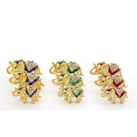 Resim Swarovski Taşlı 3'lü Fil Figürü Model 1 