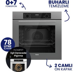 Resim Ferre Flowart Digital Asimetrik Gri Cam Ankastre Set QBL63CPR+NT028-WFA+D065 