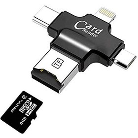 Resim Daytona HC05 4 In 1 iOs Android Type-C Lightning USB-A MicroSD TF Kart Okuyucu 