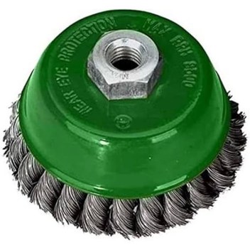 AyrStore T 27707/75 Burma Telli Çanak Fırça, Gri/Yeşil, 75 Mm