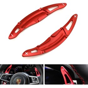 Resim beyaztuning Porsche Cayenne F1 Vites Kulakçık Paddle Shift 2017 Sonrası Kırmızı 