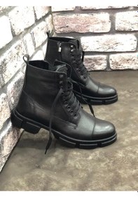 Resim Derilax Hakiki Deri Kürklü Postal Erkek Bot 