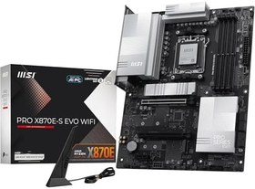 Resim MSI MB PRO X870E-S EVO WIFI AM5 DDR5 8200MHZ(OC) 3x M.2 USB 40Gbps Type-C DP HDMI 5G LAN WIFI 7 RGB ATX 