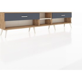 Resim Arges Tv Ünitesi Tek Raflı 2 Çekmeceli 220x30x51 Çam-aytaşı/antrasit Aytası/antrasıt - Atlas Çam 