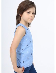 Resim Toontoy Kids Toontoy Erkek Çocuk Baskılı Atlet Mavi 