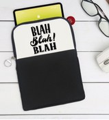 Resim Bk Gift Gift Blah Blah Blah Tasarımlı Taşınabilir Koruyucu Tablet Kılıfı & Organizer Çanta - Siyah-1 