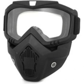 Resim Motoanl Cross Motosiklet Bisiklet Gözlüğü Açık Kask Maskesi Süngerli Bant Lastikli Jet Maske Şeffaf Camlı 