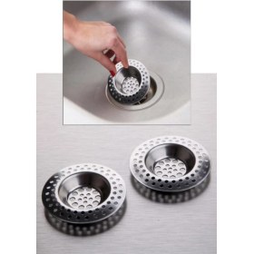 Resim PremiumPort Iki Adet Metal Büyük Delikli Lavabo Süzgeci, Dayanıklı ve Kullanışlı 