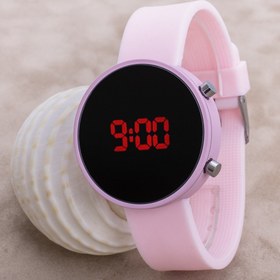 Resim LED Watch Toz Pembe Dijital Bayan Yetişkin Kız Çocuk Kol Silikon Saat ST-303633 