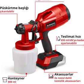 Resim Einhell TC-SY 18/60 Li - Solo, Akülü Sprey Boya Sistemi (Akü ve şarj cihazı dahil değildir) - 4260025 