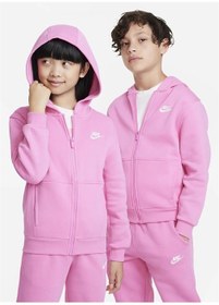 Resim Çocuk Pembe Kapüşonlu Sweatshirt FD3004-675 K NSW CLUB FLC HD FZ 