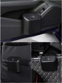 Resim nesever store 2 Adet Oto Araba Çöp Kutusu Kapaklı Organizer Çöp Kovası Siyah 