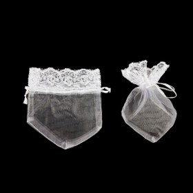 Resim Nazarone Kına Kesesi Dantelli 12x15cm (100ad/pkt)- Beyaz 