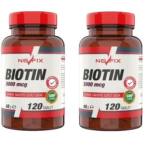 Resim Nevfix Biotin 5000 Mcg 120 Tablet X 2 Kutu 