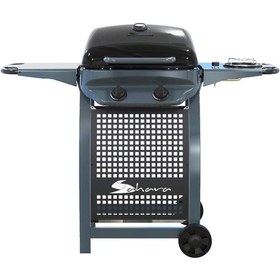 Resim Aygaz X150 Klasik Gazlı Barbekü - 2 Brülörlü Ayaklı Bahçe Mangalı, Termometreli Kapak, Gri Gri - Siyah 