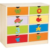 Resim Edutoys Figürlü Dolap 8 Çekmeceli 
