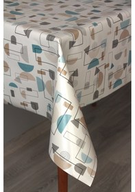 Resim Elyaf Silinebilir Pvc Muşamba Masa Örtüsü 66-mrlgeometrik Mavi 