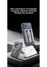 Resim Jopus 10000 Mah Magsafe Powerbank Kablosuz Şarj 22.5w Hızlı Şarj Watch Airpods Uyumlu Standlı - Rd-v35r Siyah 