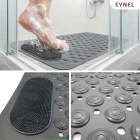 Resim Vantuzlu Banyo ve Duş Kaydırmazı Duşa Kabin Küvet İçi Vantuzlu Banyo Paspası (35x69 cm) (Gri) 