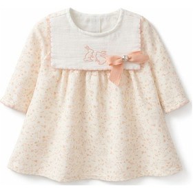 Resim Babydoll Elbise Babydola Ekru - Koyu Gül Asortili Açık Pembe 