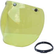 Resim Vkemall Motosiklet Anti-uv Anti-çizik Kasklar Lens Retro Bubble Vizör Rüzgar Kalkanı Len Sarı 