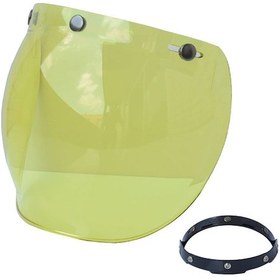 Resim Vkemall Motosiklet Anti-uv Anti-çizik Kasklar Lens Retro Bubble Vizör Rüzgar Kalkanı Len Sarı 