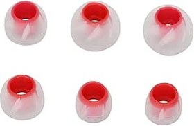 Resim Shanrya Kulaklık Eargels, ergonomik tasarım silikon kulak tıkacı 4,5 – 6,5 mm ses deliği için (şeffaf kırmızı) 