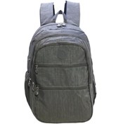 Resim Klinkır Okul Çantası Lise Ortaokul Üniversite Hafif Kumaş Çok Cepli Kadın Sırt Çantası Gri 