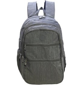 Resim Klinkır Okul Çantası Lise Ortaokul Üniversite Hafif Kumaş Çok Cepli Kadın Sırt Çantası Gri 