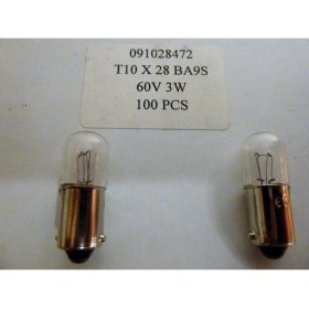 Resim Tram56 60V 3W 10X28MM BA9S Süngülü Ampul. 10 Ad. 