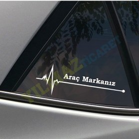 Resim Kişiye Özel Size Özel Kalp Atışı Ritim Oto Sticker Etiket 2 Adet 