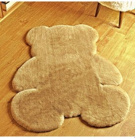 Resim Yıkanabilir Kaymaz Taban Post Peluş Çocuk Halısı Camel 