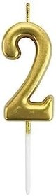 Resim Bkmc 2 Yaş Gold Rakam Mum Altın Renk Doğum Günü Pasta Mumu 12 Cm bmcNM1114 